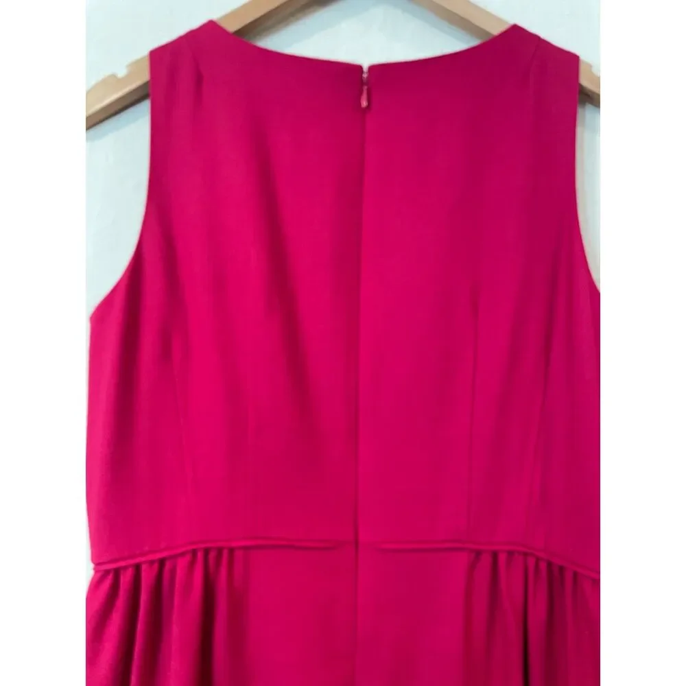 ~ J.Crew 8 sleeveless wool blend pink shift / sheath dress, knee length pleated - Picture 3 of 12